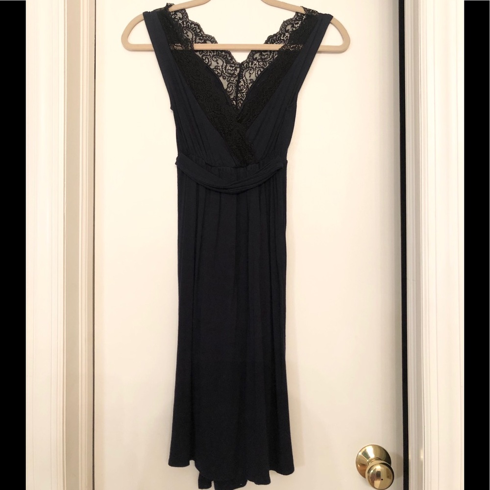 Only Hearts navy and black lace chemise dress